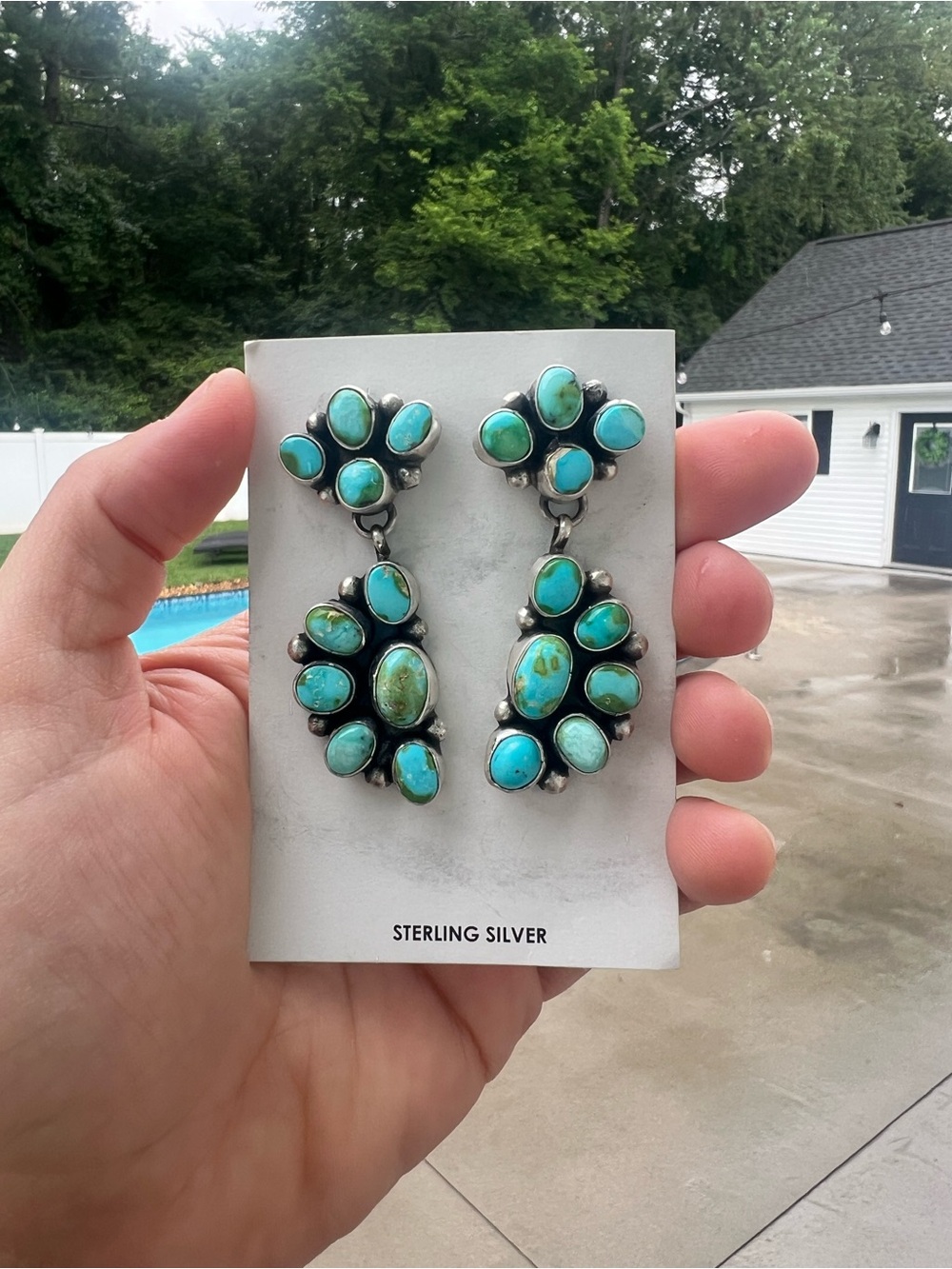 Native Sheila Becenti Sonoran Gold Cluster Earrings